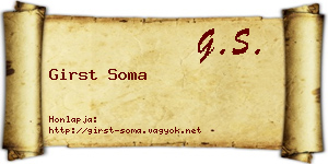 Girst Soma névjegykártya